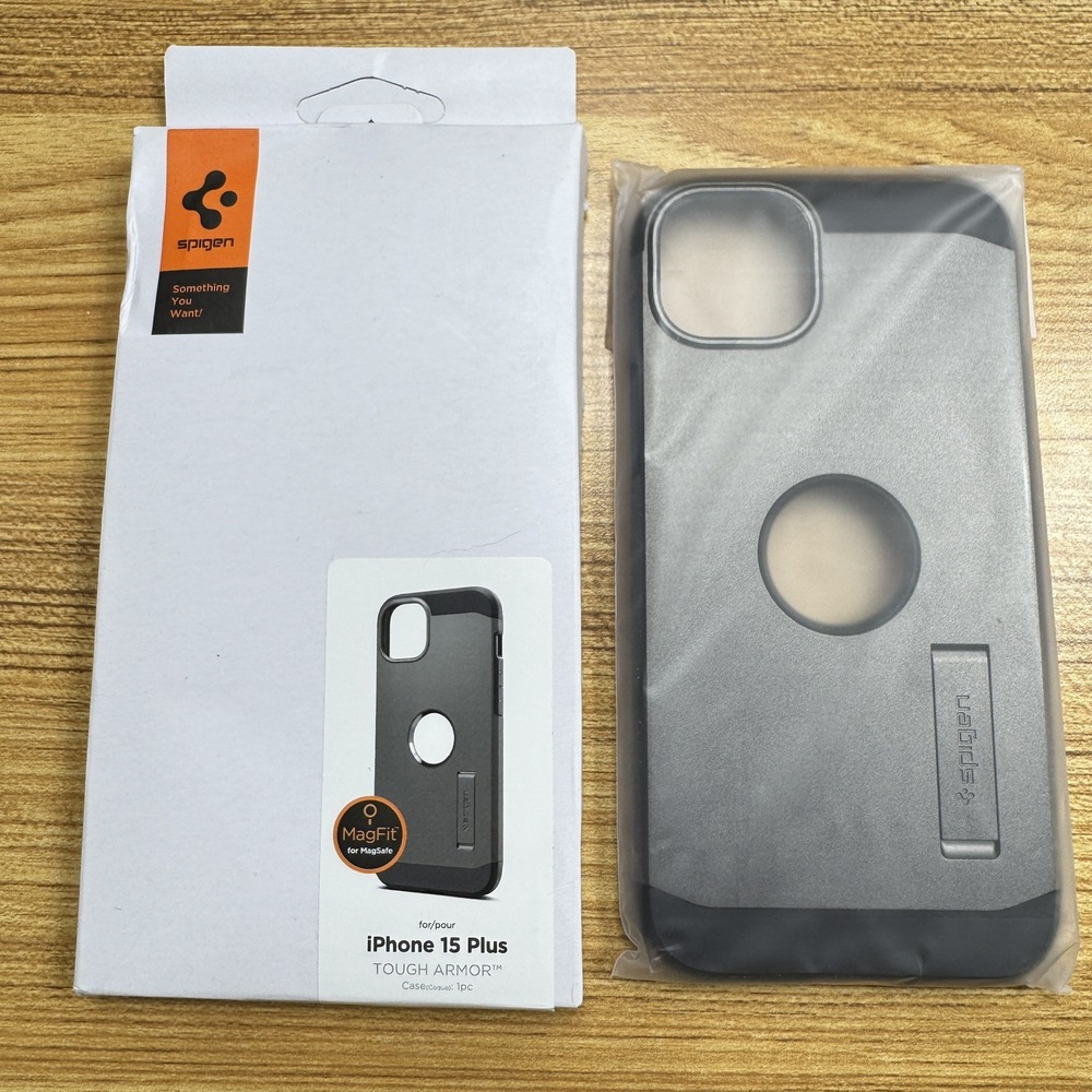 Spigen Apple iPhone‎ 15 Plus + Tough Armor MagFit Case Cover [Gunmetal] ACS06668